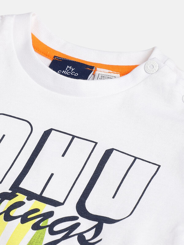 Boys Medium Orange Knitted T-shirt with Short Pants image number null